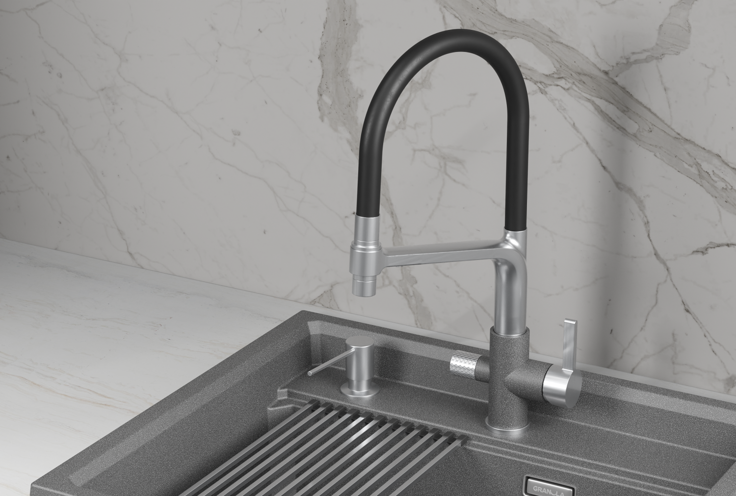 Смеситель для кухни GRANULA (5083, ГРАФИТ) - фото 2
