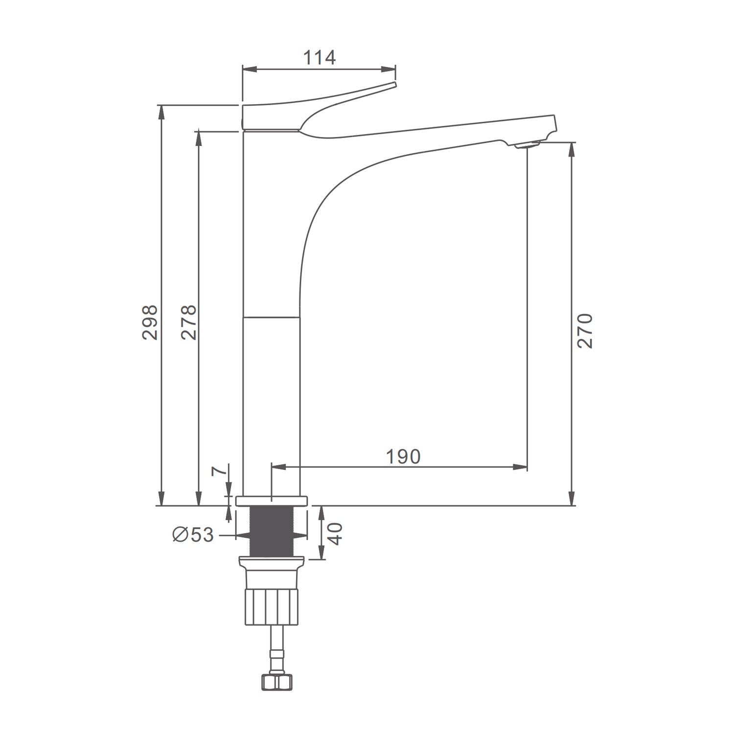 Смеситель Splenka для раковины высокий монолитный, хром (S54.15) - фото 2
