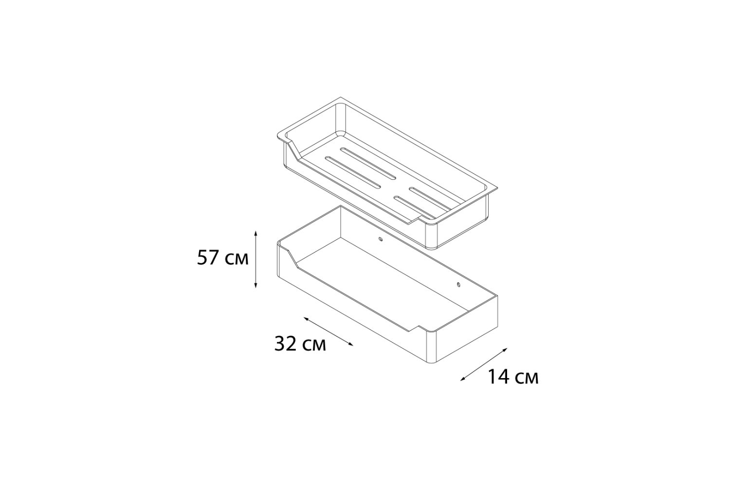Полка FIXSEN Hotel прямоугольная одноэтажная с пластиковой вставкой (FX-31003C) - фото 3