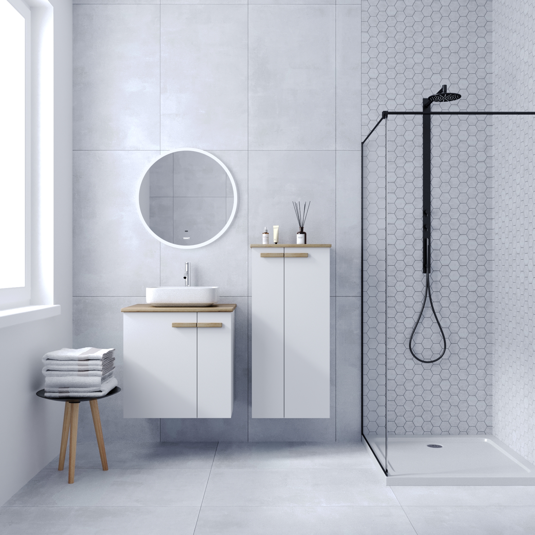 Пенал VIANT "Мюнхен" подвесной белый 280х500х1100 (VMUN50BEL-PENP) - фото 2