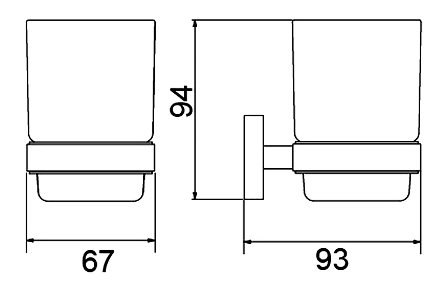 Стакан для зубных щеток Timo Selene (12033/03) черный - фото 3
