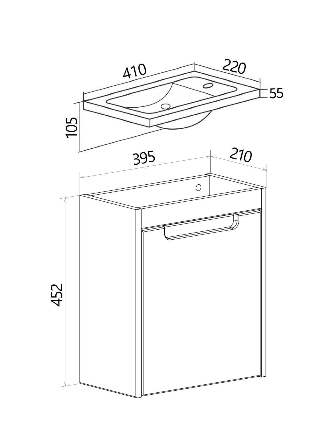 Умывальник RUNO Лео 40 (Leo 40) (00-00005154) - фото 3