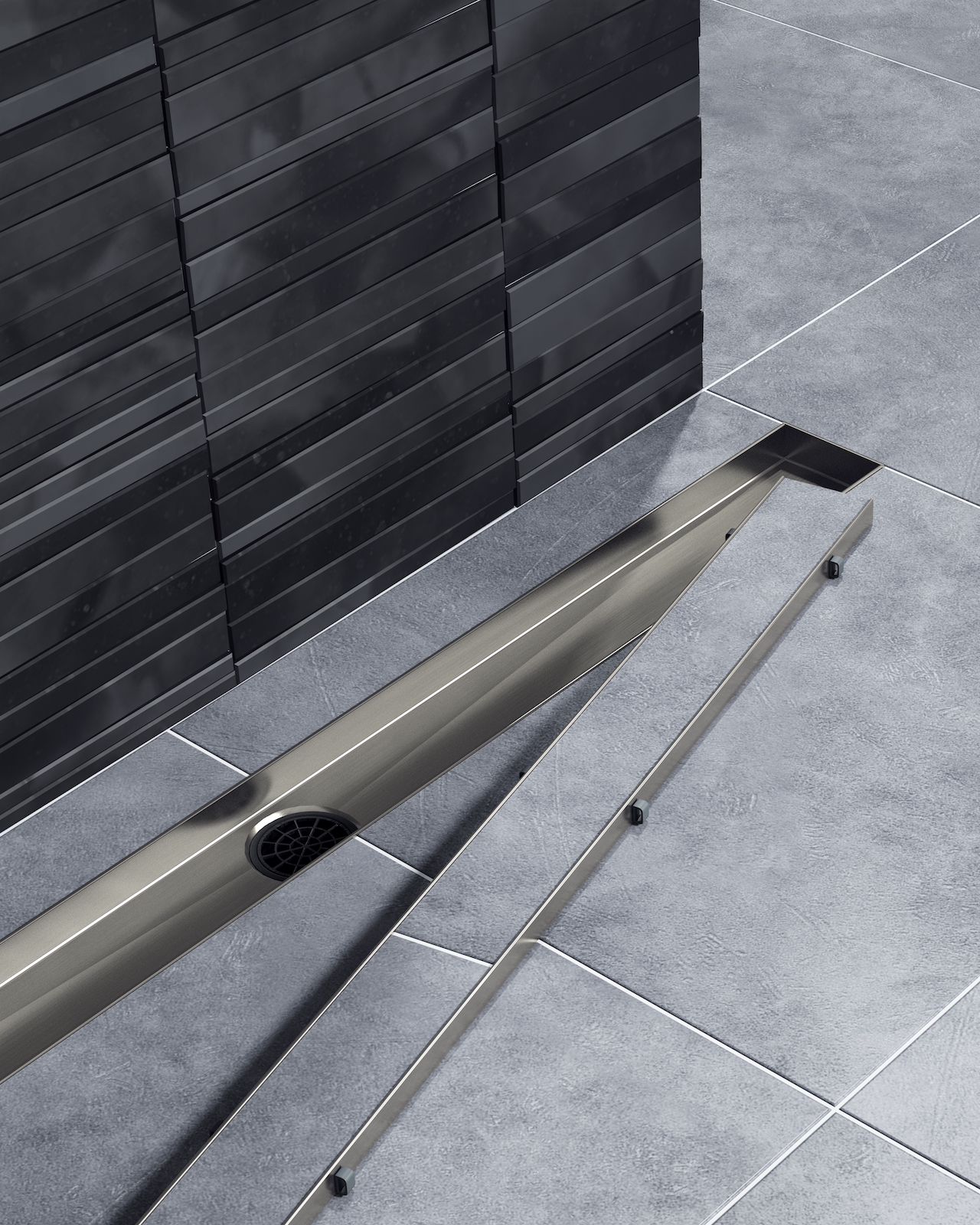 Душевой лоток TIMO Drain System 700 с двусторонней панелью "plate" под плитку, черное золото (DS230207/18) - фото 2