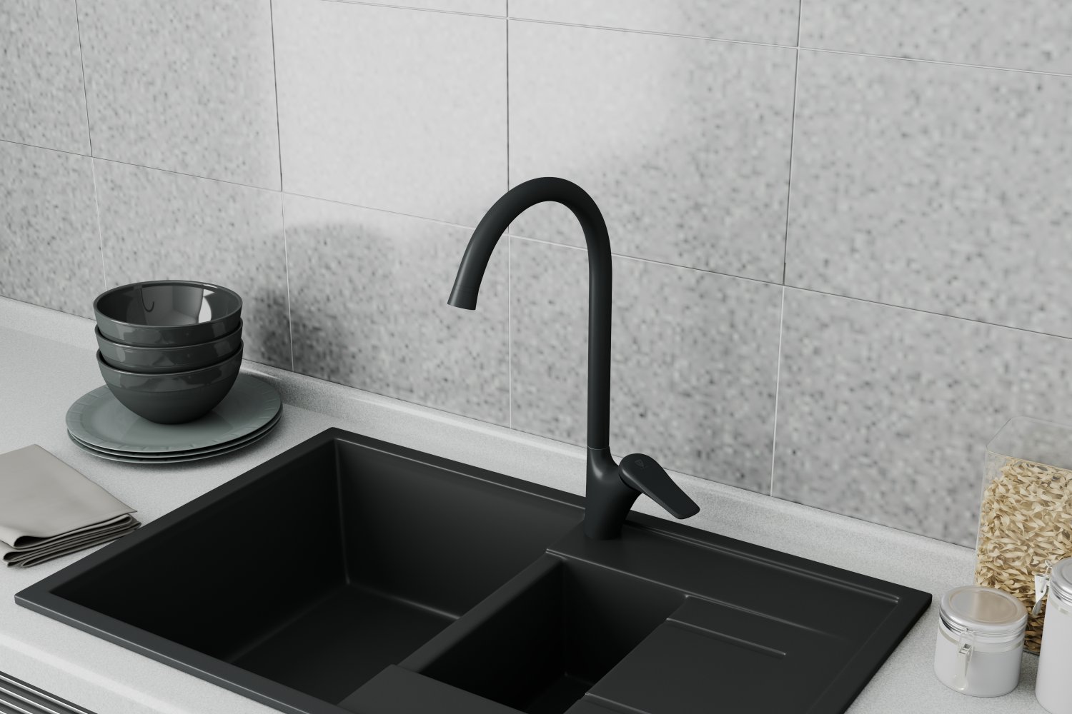 Смеситель для кухни RUSH Невис (Nevis) черный (NE1735-22Black) - фото 2