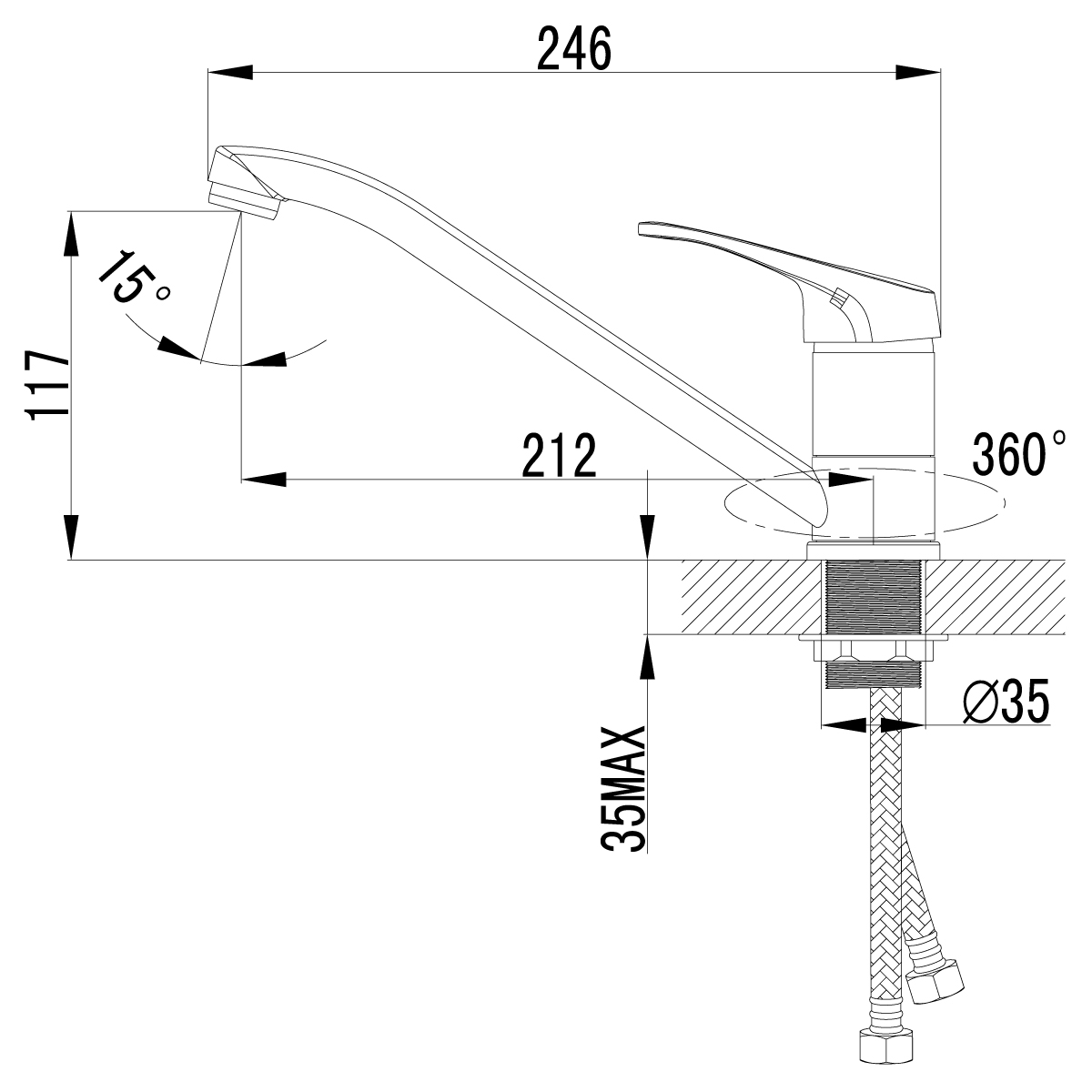 Смеситель для кухонной мойки Lemark Partner (LM6554C) - фото 3