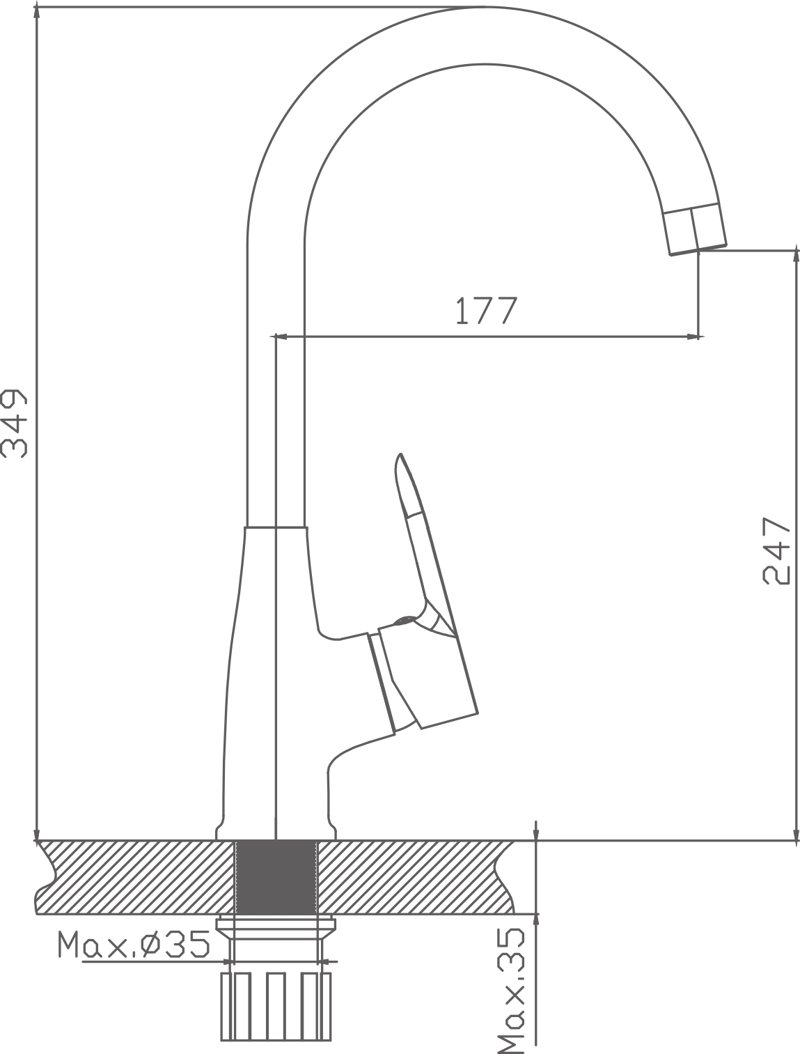 Смеситель для кухни Cron хром (CN76095) - фото 2