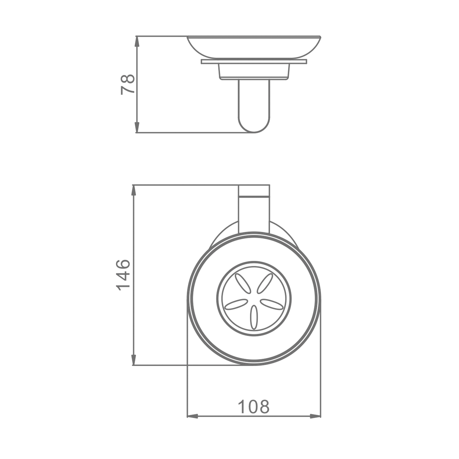 Мыльница Raglo с держателем, графит (R300.02.09) - фото 2