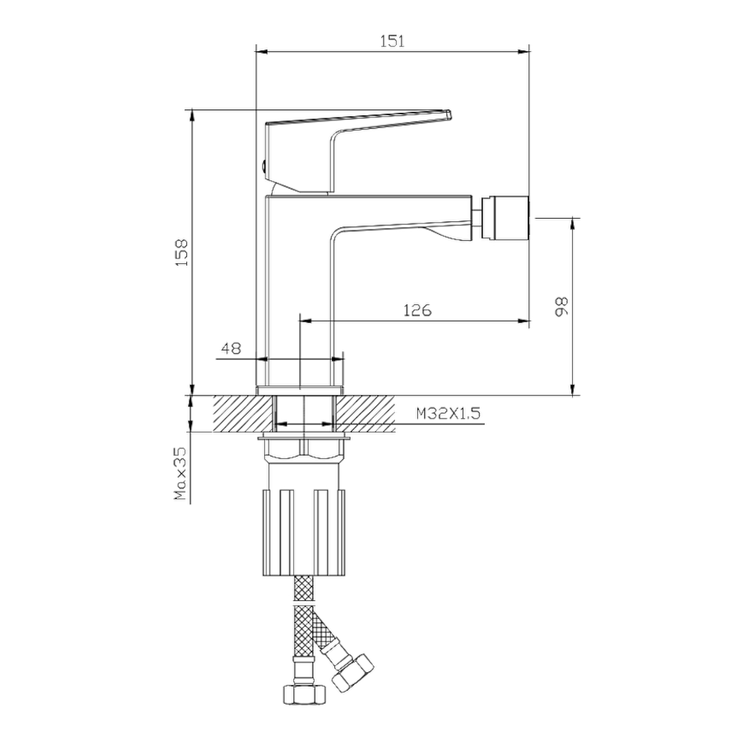 Смеситель Splenka для биде, черный (S01.50.06) - фото 2