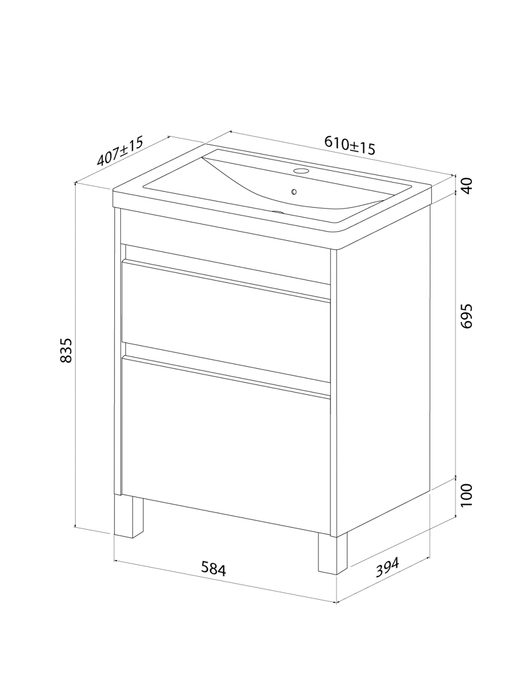 Тумба с умывальником, напольная, 60 см, белый, Zodiac X, IDDIS, (ZDX60WFi95K) - фото 4