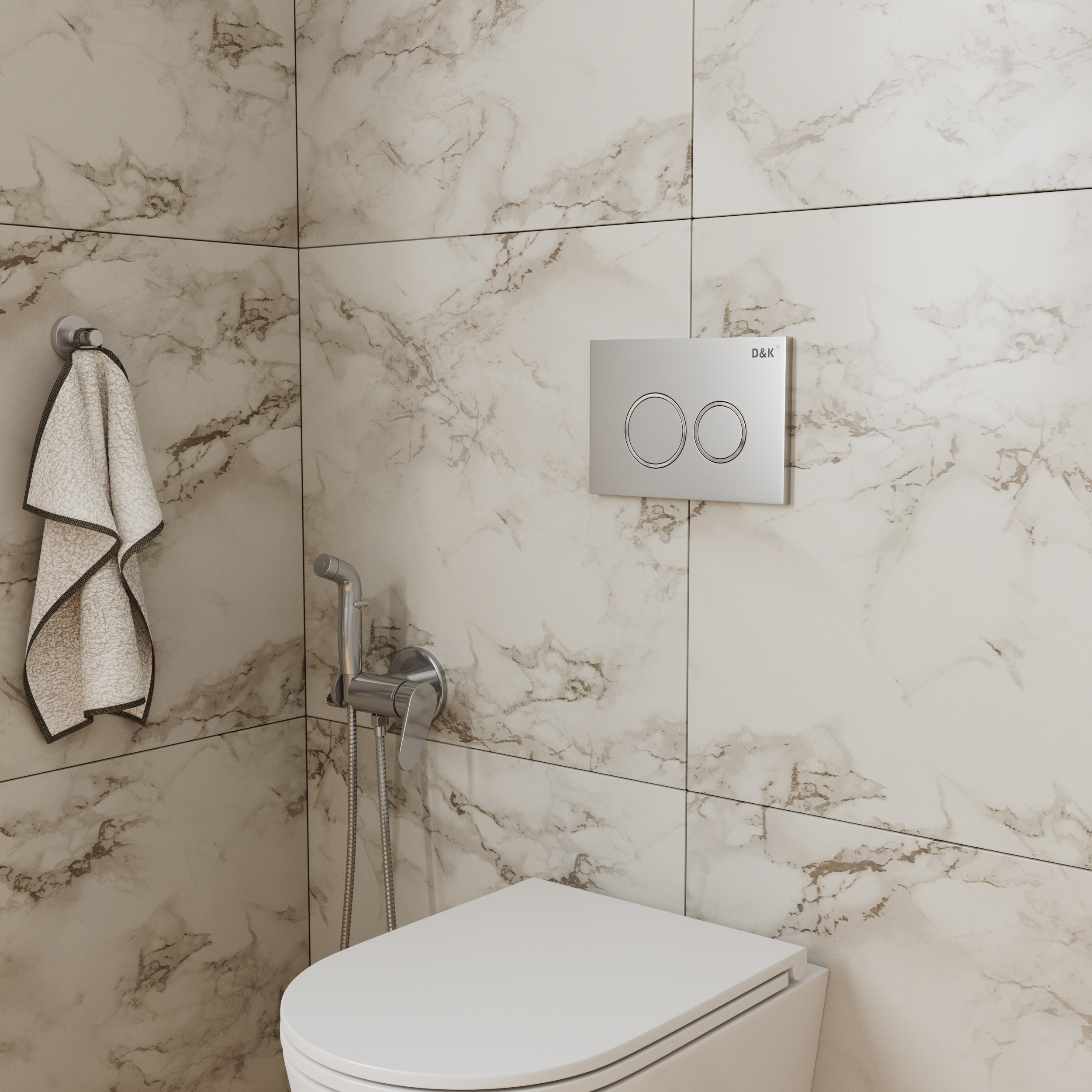 Клавиша смыва D&K Bayern (арт.инсталл DI8050127);матовый хром (DB1529002) - фото 2