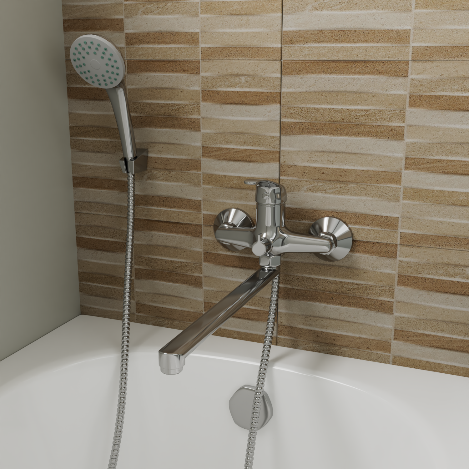 Смеситель для ванны с длинным поворотным изливом RUSH VRANGEL (VR7114-51) - фото 2