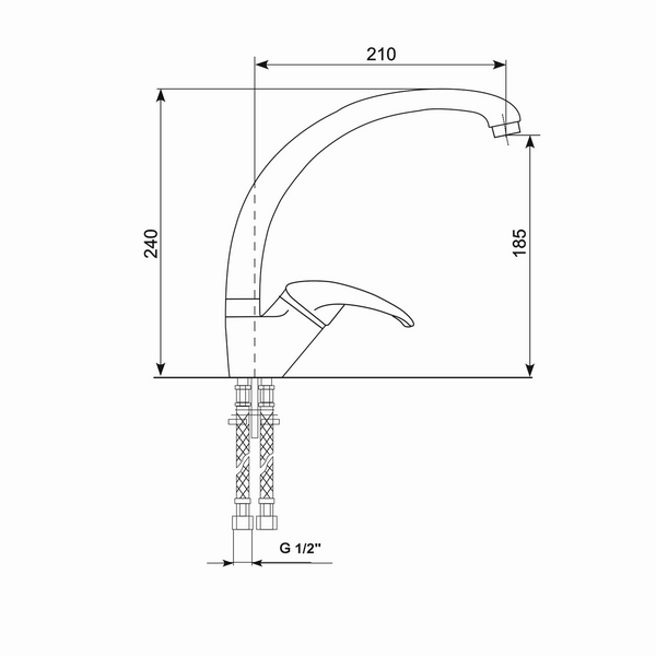 Смеситель для кухонной мойки MIXLINE ML-GS02 (526185) Смеситель для кухонной мойки MIXLINE ML-GS02 (526185) - фото 2