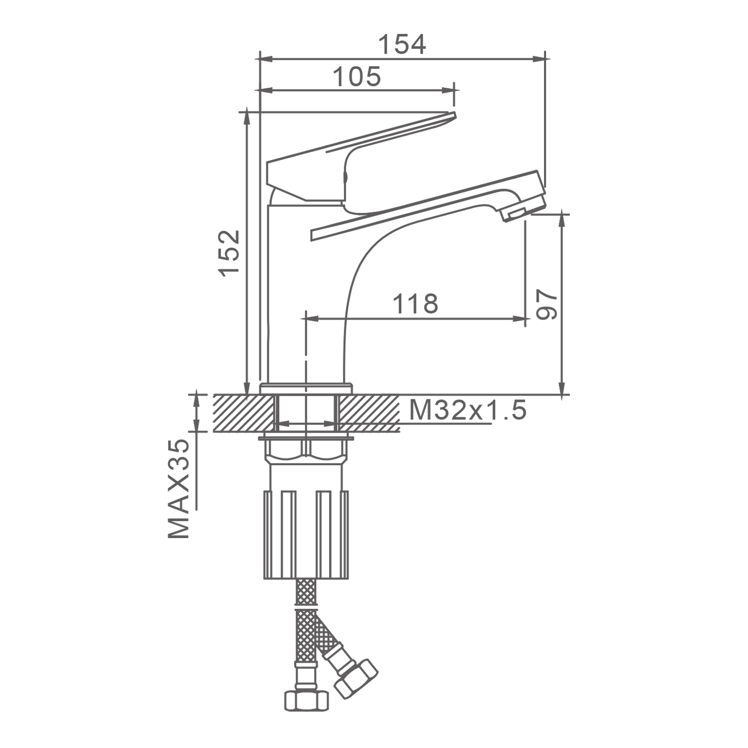 Смеситель Splenka для раковины монолитный, хром (S07.10) - фото 2