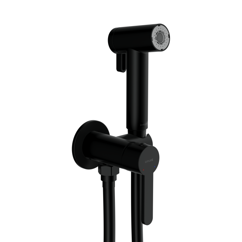 Смеситель с гигиеническим душем CERSANIT OLIVA встраиваемый однорычажный черный (68990)