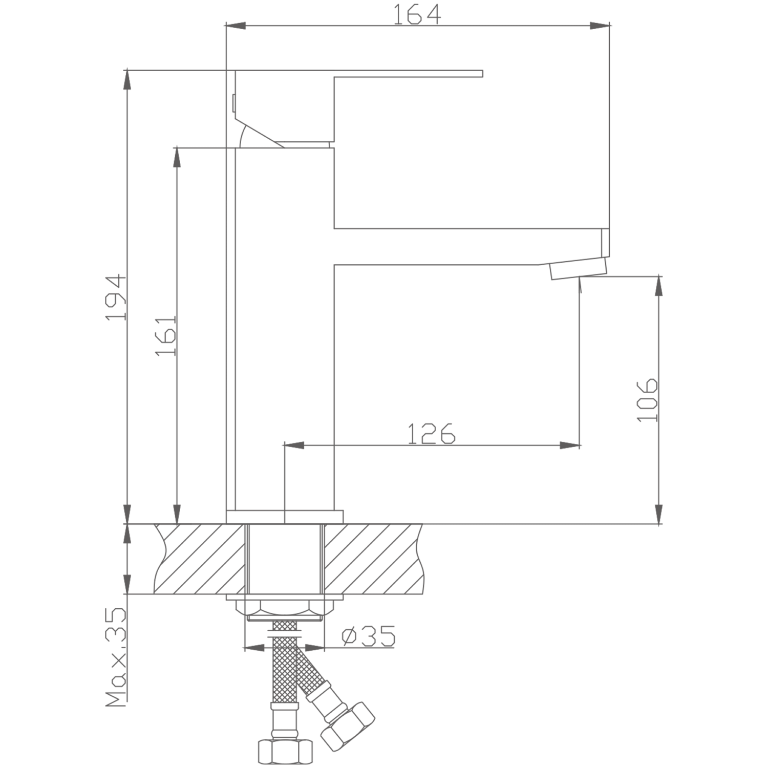 Смеситель Haiba  для раковины цвет: оружейная сталь (HB10803-3) - фото 2