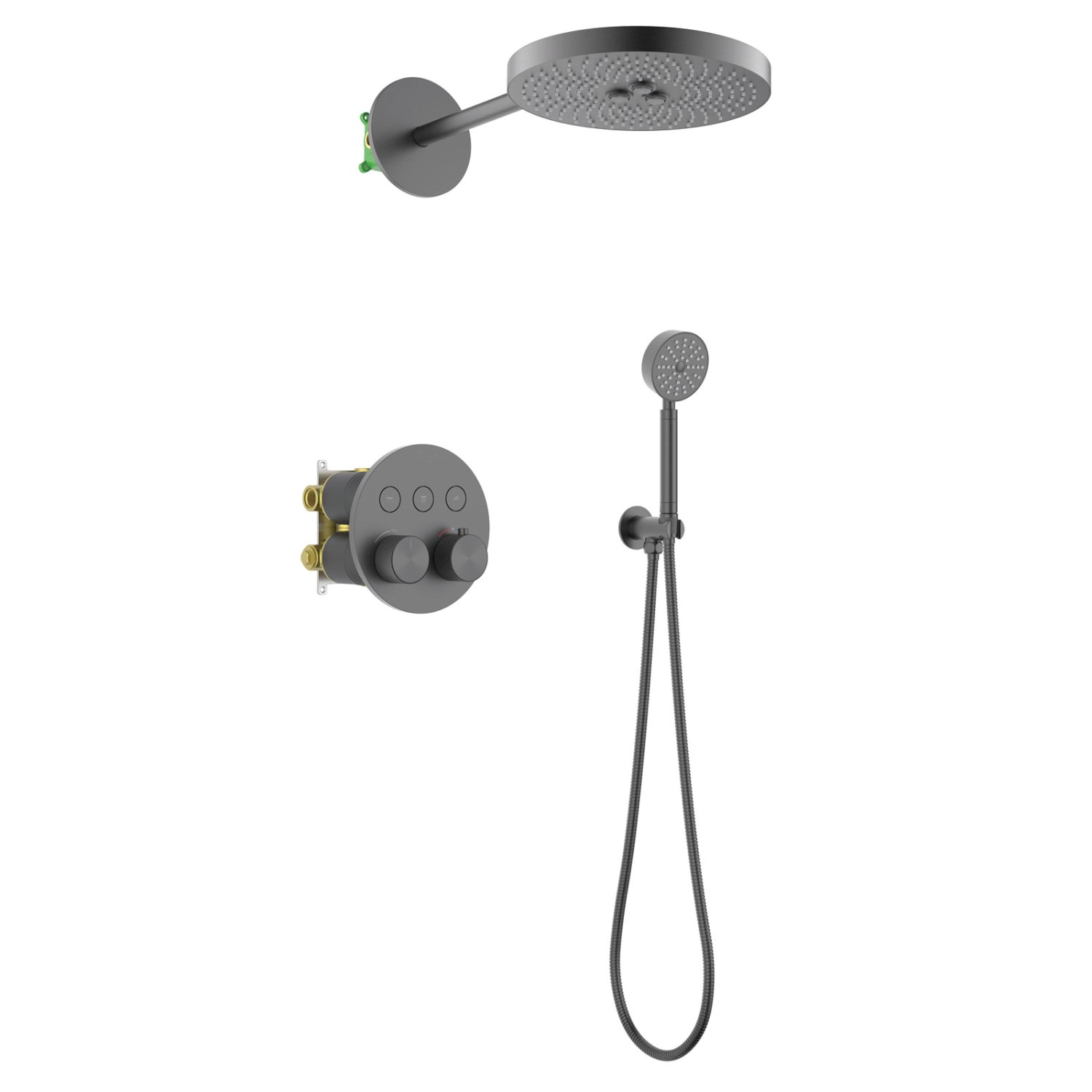 Душевая система встроенная с термостатом Timo Saona черное золото (SX-2308/18SM)