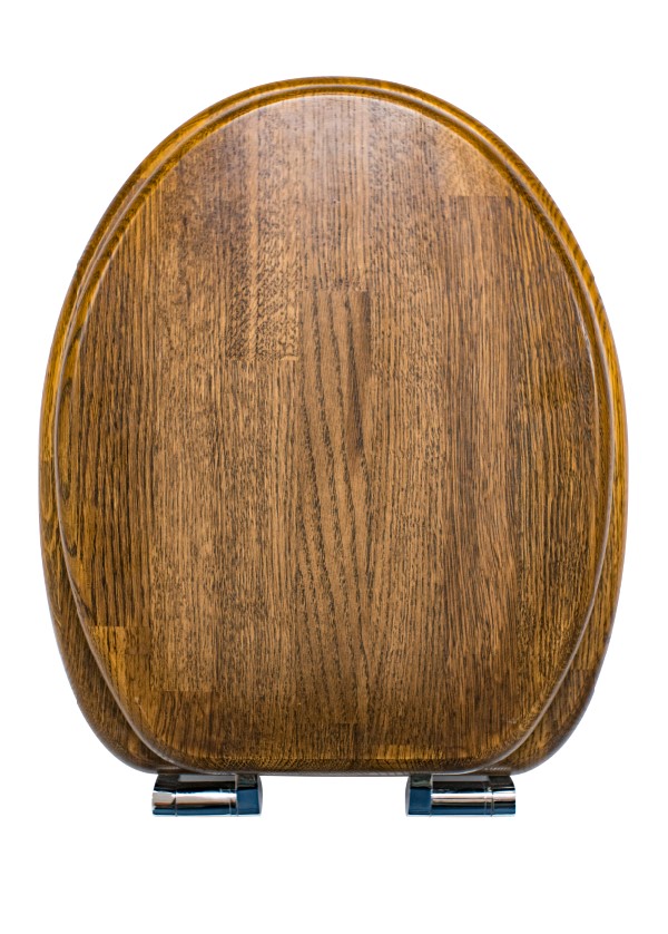Деревянное сиденье Boston антикварный орех, микролифт хром - фото 1
