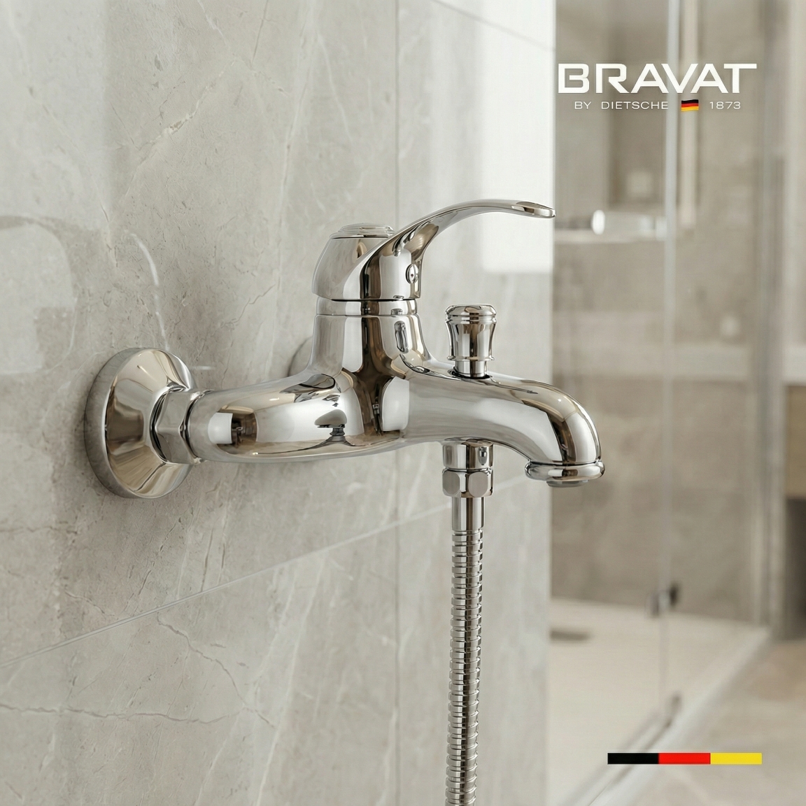 Настенный смеситель для ванны и душа BRAVAT (F6794925CP-01-SW) - фото 5