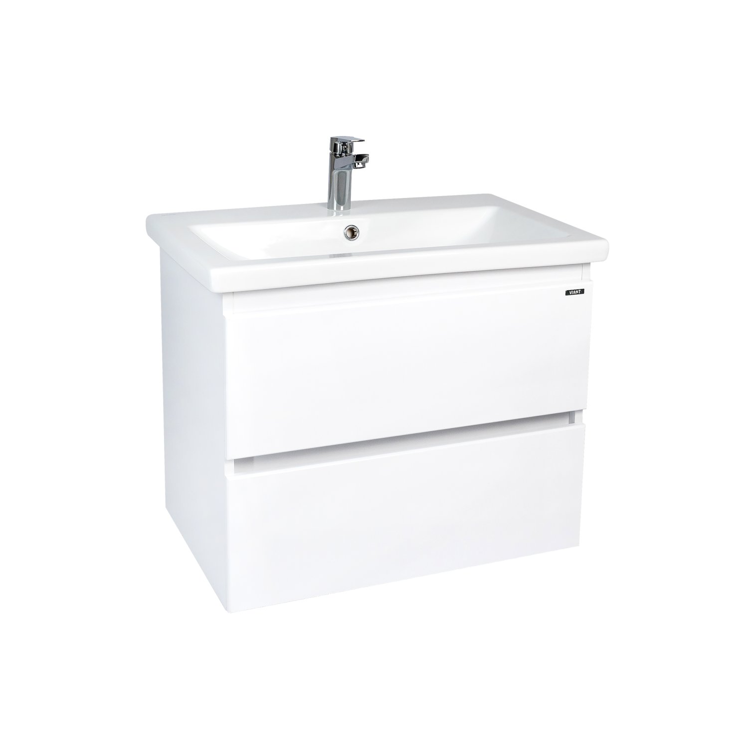 Тумба VIANT "Мальта" 2 ящика подвесная белая 425х655х560 под раковину .S-UM-COM70/1-w (COMO 70) (VMAL70COBEL-T2YP) - фото 1