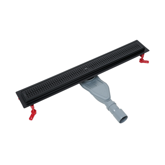 Лоток душевой, сифон 360, комбинированный затвор, перфорированная решетка, 700мм, черный, IDDIS, 975B7BL20DZ - фото 1