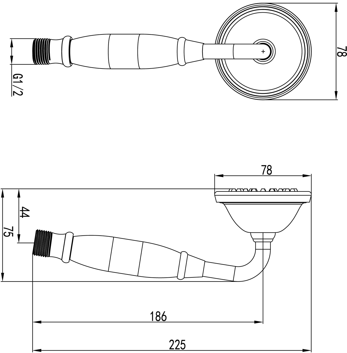 Лейка душевая Lemark 1-функциональная (LM8007G) - фото 2