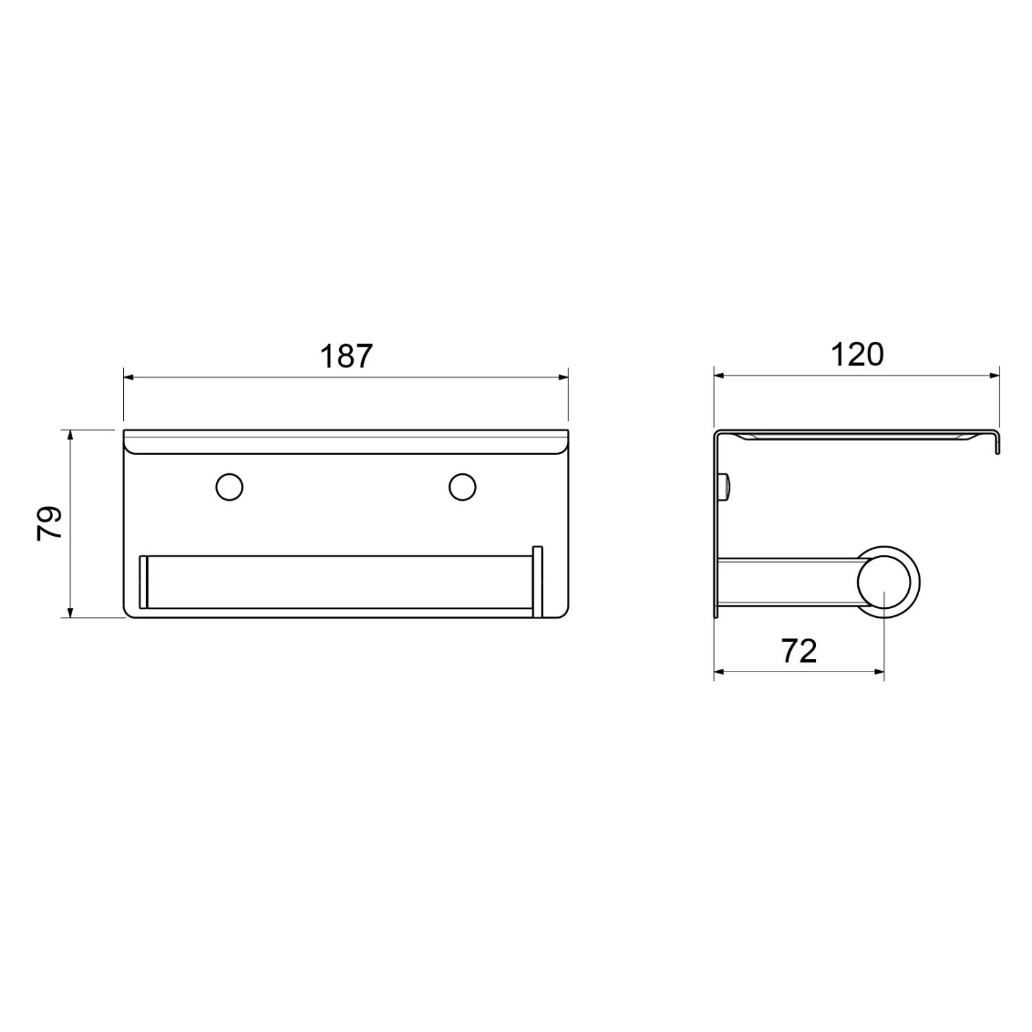 Бумагодержатель с полкой для телефона Timo Luiro хром (18543/00) - фото 2