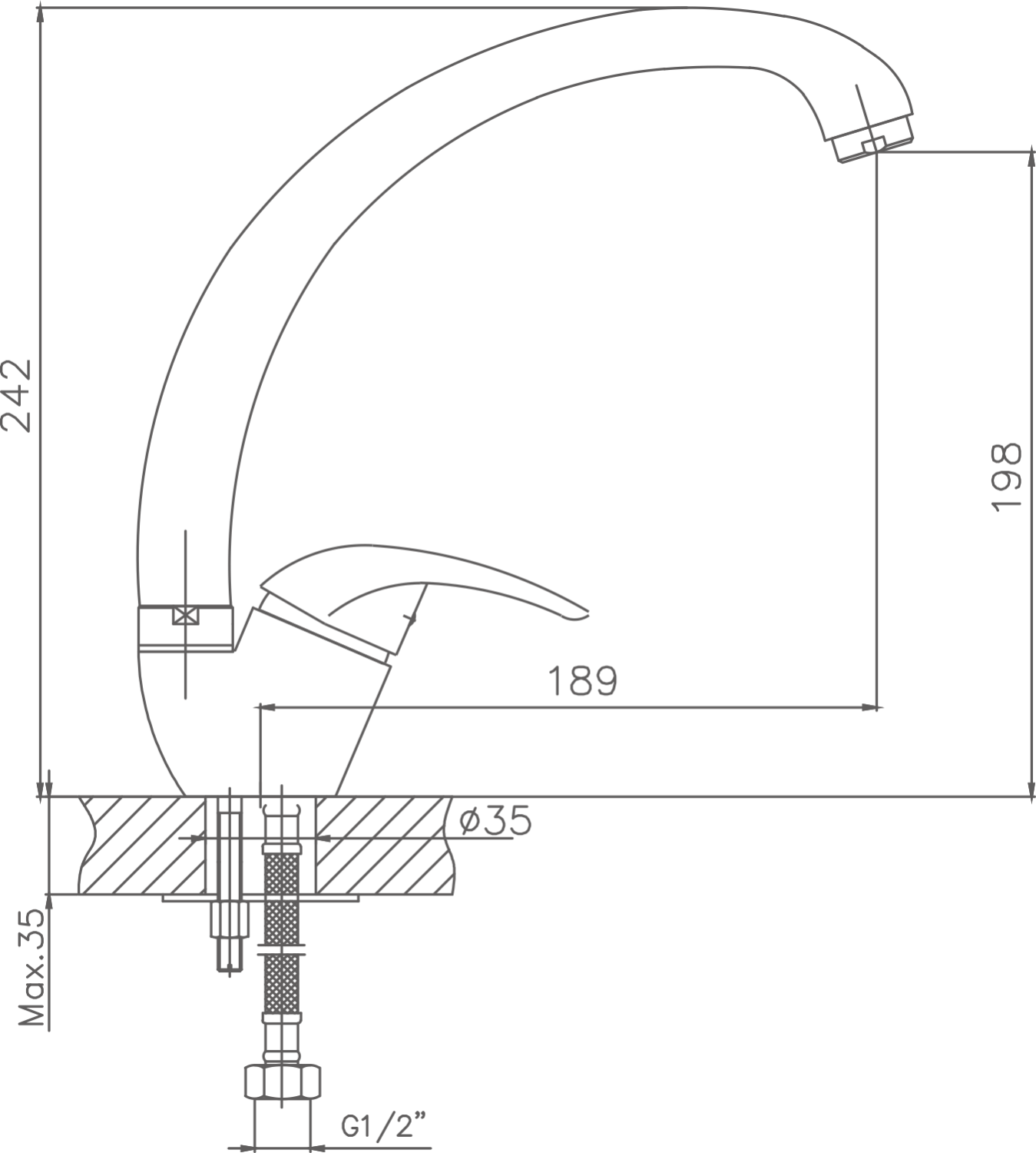 Смеситель для кухни Cron хром (CN4129) - фото 2