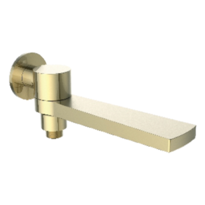 Излив поворотный встраиваемый Raglo для ванны и душа 21см с функцией переключения латунь, сатин золотой (R473.75.03)