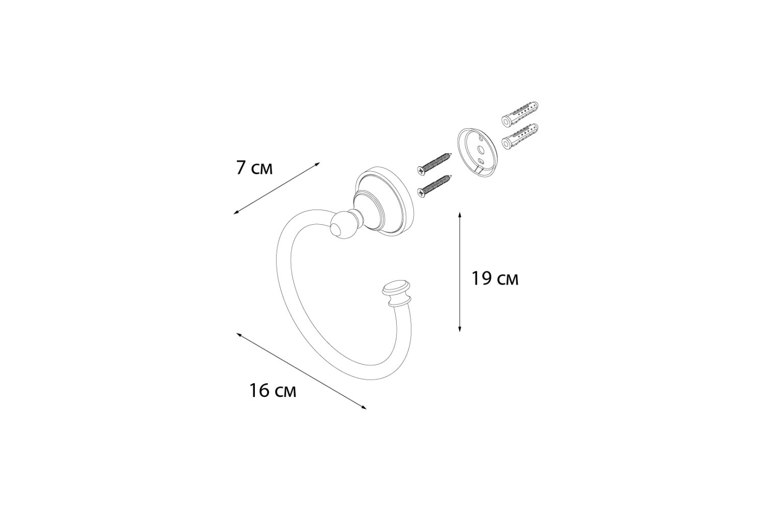 Полотенцедержатель FIXSEN Bogema кольцо (FX-78511) - фото 3