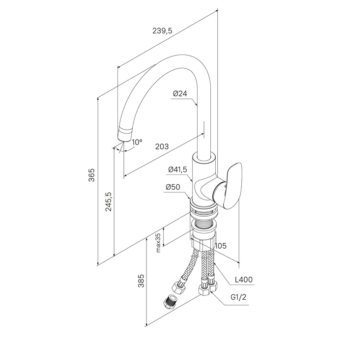 Смеситель для кухни (RORBLFJM05) - фото 4