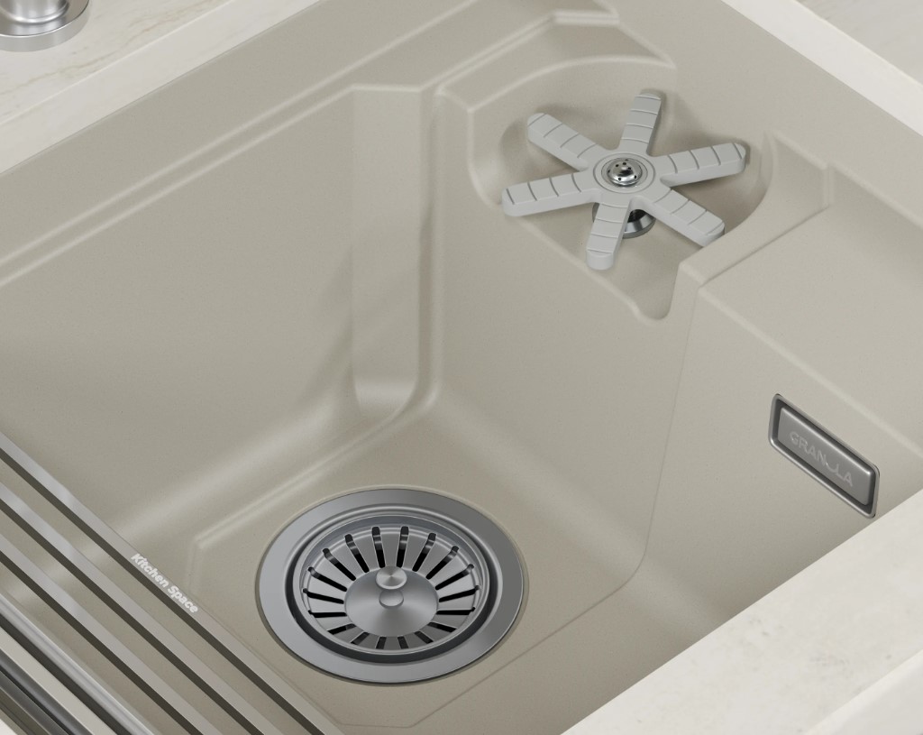 Кухонная мойка GRANULA KITCHEN SPACE RINZER кварц (5505RU, КРЕМАН) - фото 5