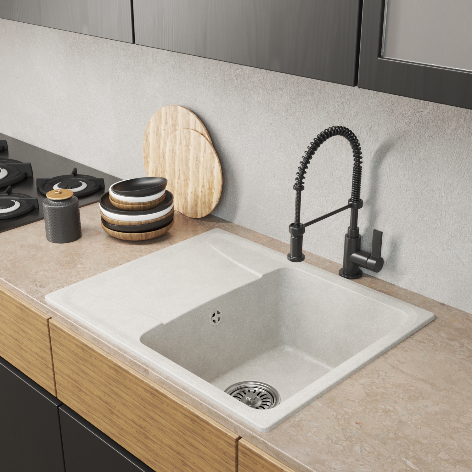 Мойка MIXLINE ML-GM26 с крылом, ультра-белая (341), 470*580*190мм NEW (552083) Мойка MIXLINE ML-GM26 с крылом, ультра-белая (341), 470*580*190мм NEW (552083) - фото 4