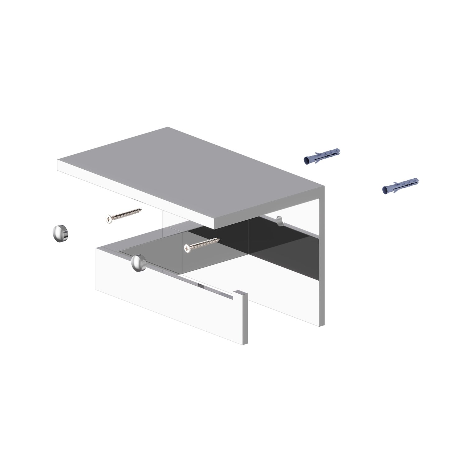 Бумагодержатель с полкой для телефона Timo Petruma никель (15243/13) - фото 2