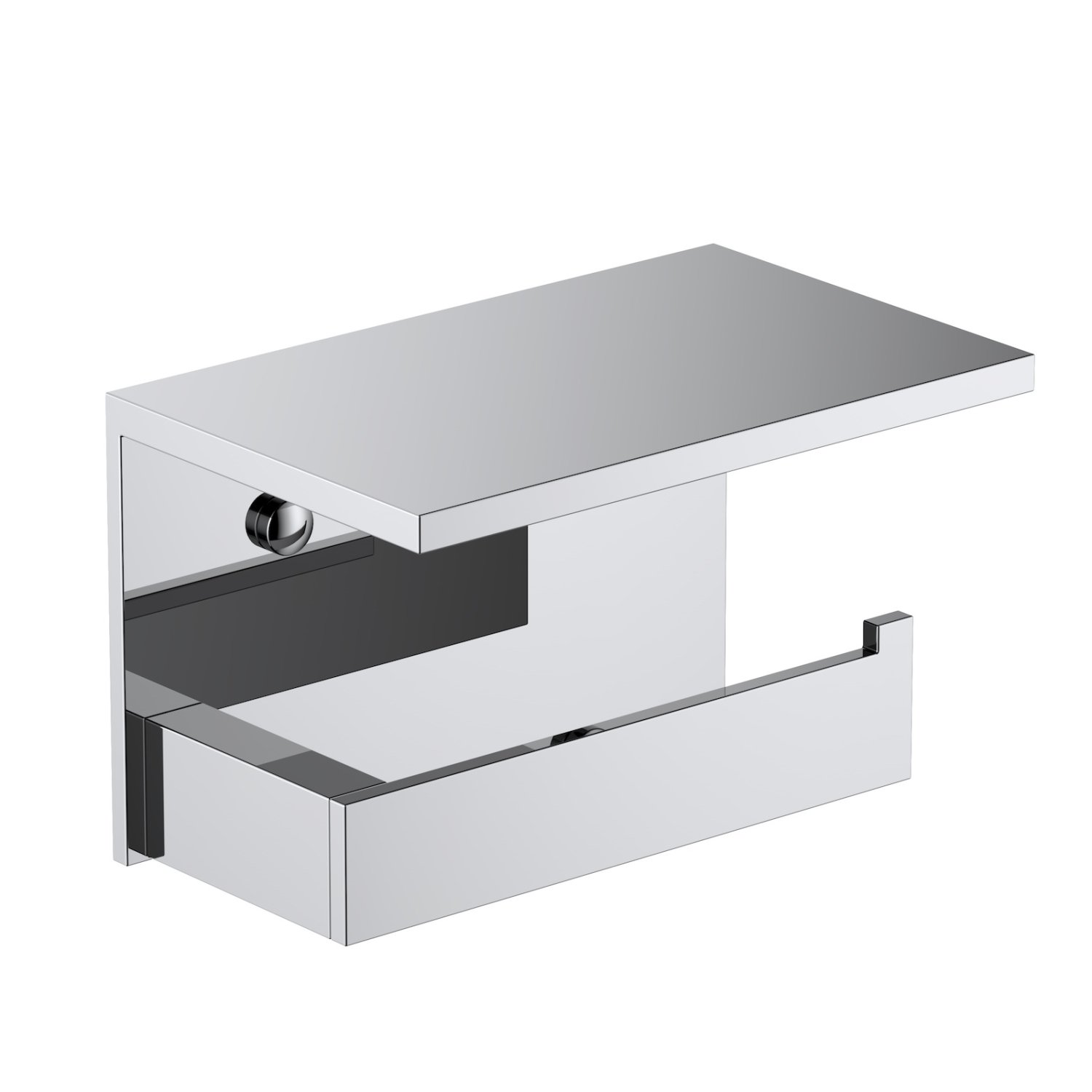 Бумагодержатель с полкой для телефона Timo Petruma хром (15243/00) - фото 1