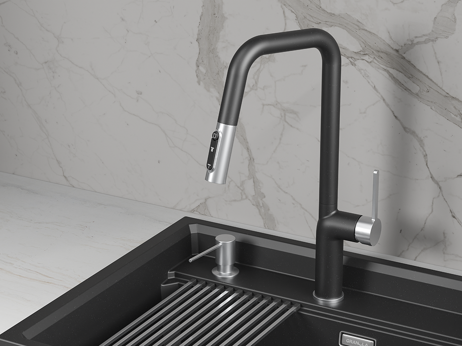 Смеситель для кухни GRANULA (9011, ШВАРЦ) - фото 2