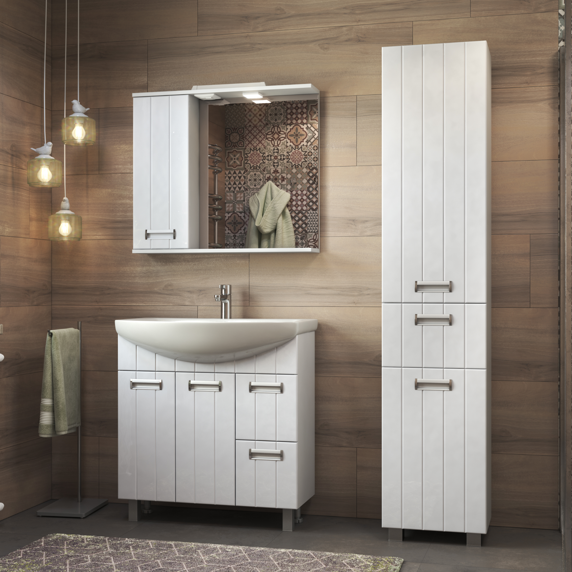 Шкаф VIGO навесной с зеркалом Diana 800 (левый) со спотом (z.DIA.80.L.El) - фото 5