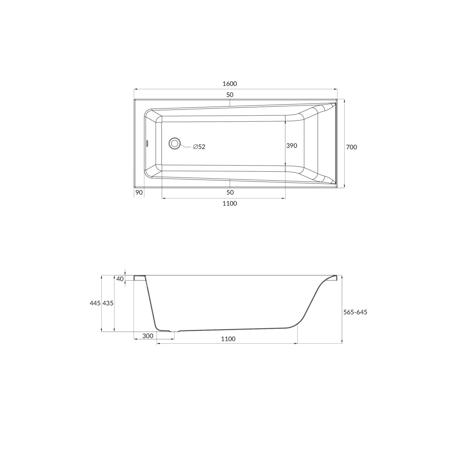 Ванна Cersanit  прямоугольная LORENA 160x70 (63322) - фото 7