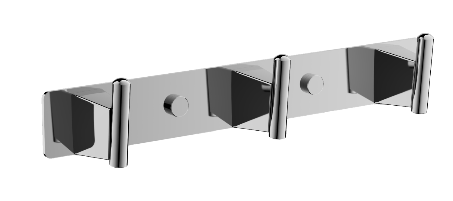 Планка с 3-мя крючками BELZ хром (B91115-3) - фото 1