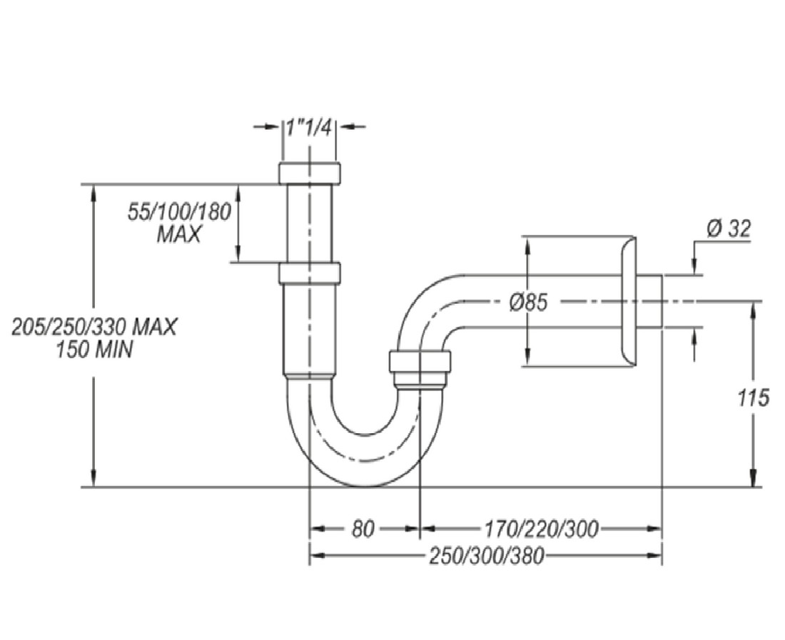 Сифон для раковины BONOMINI (0220ZX22K7WZ) Сифон для раковины BONOMINI (0220ZX22K7WZ)