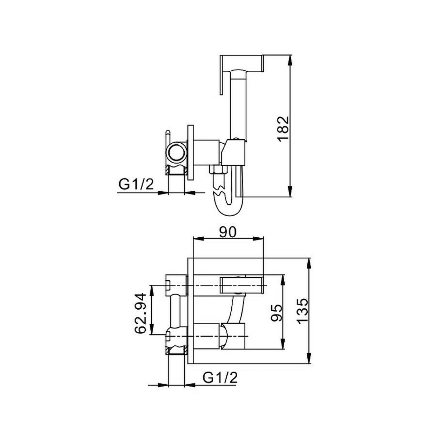Смеситель Splenka с гигиеническим душем встраиваемый хром (S96.52) - фото 2
