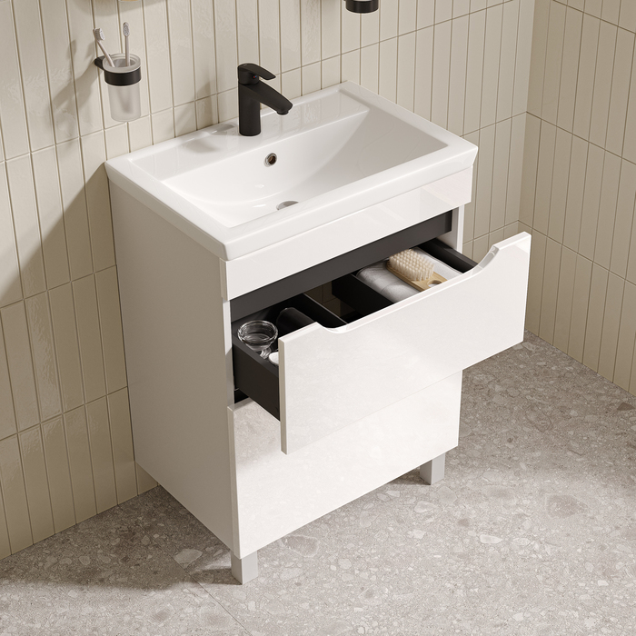 Тумба с умывальником, напольная, 60 см, белый, Ray, IDDIS, RAY60WFi95K - фото 4