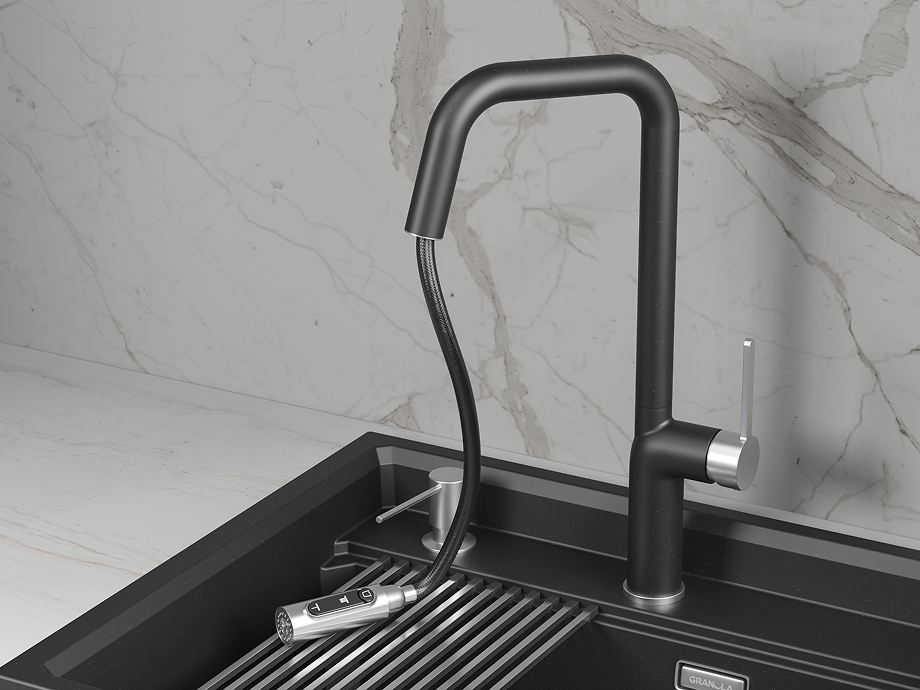Смеситель для кухни GRANULA (9011, ШВАРЦ) - фото 3