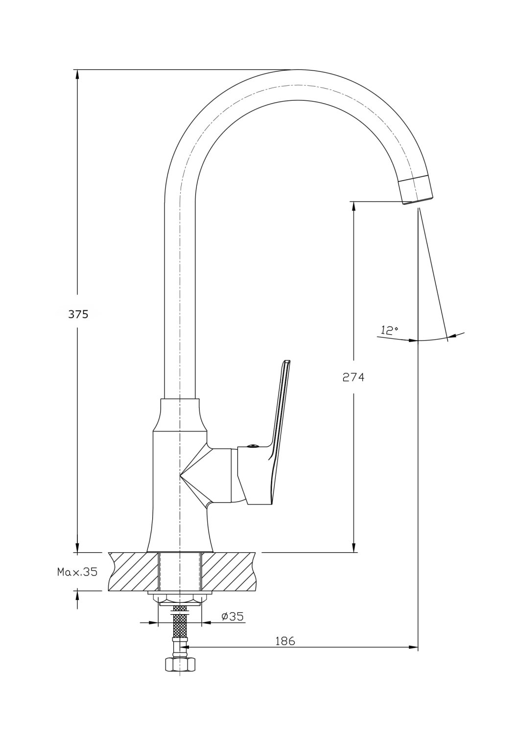 Смеситель для кухонной мойки RUSH Balearic (BA3935-22) - фото 2