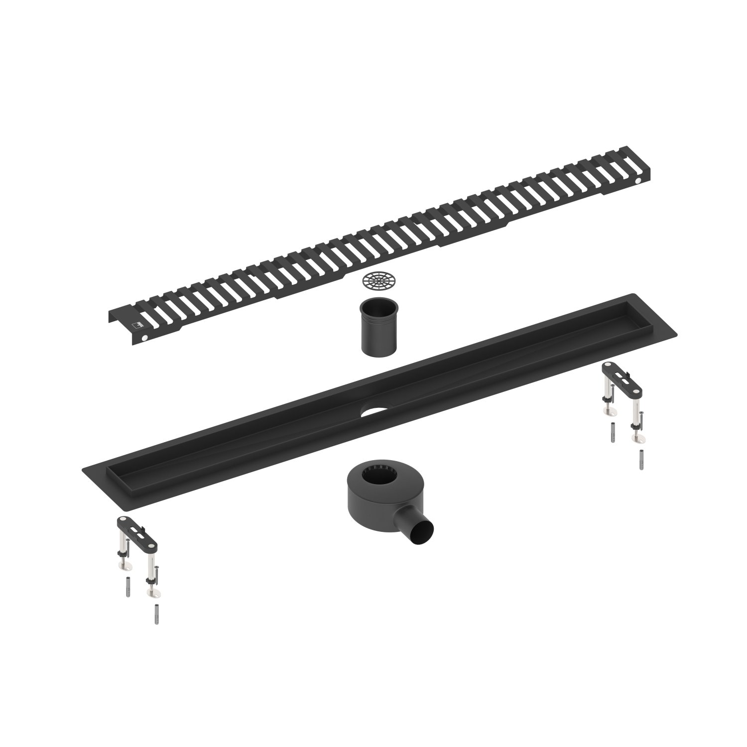 Душевой лоток TIMO Drain System 900 с вставкой "lines", Чёрный (DS230109/03) - фото 1