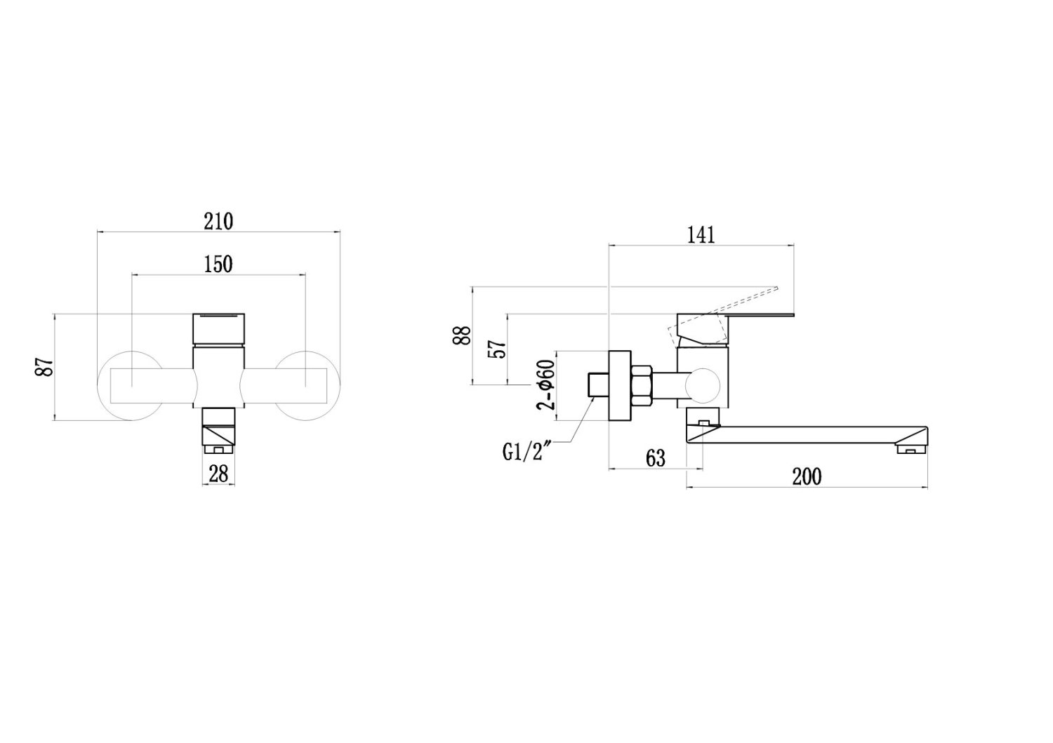 Смеситель Fmark для ванны (FS8207C) - фото 2