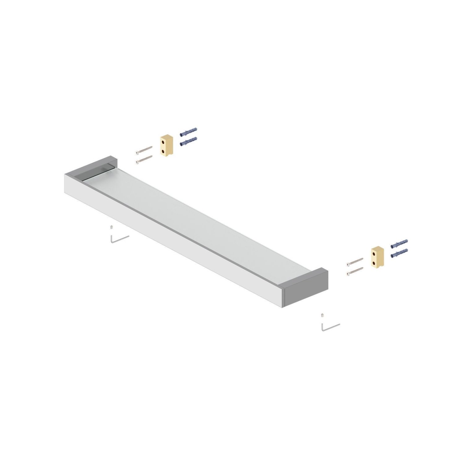 Полка в ванную стеклянная Timo Petruma никель (15272/13) - фото 2