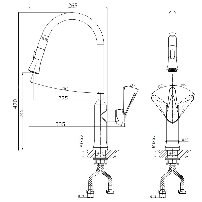 Смеситель для кухни RUSH Денис (Denis) (DN0335-23) - фото 2