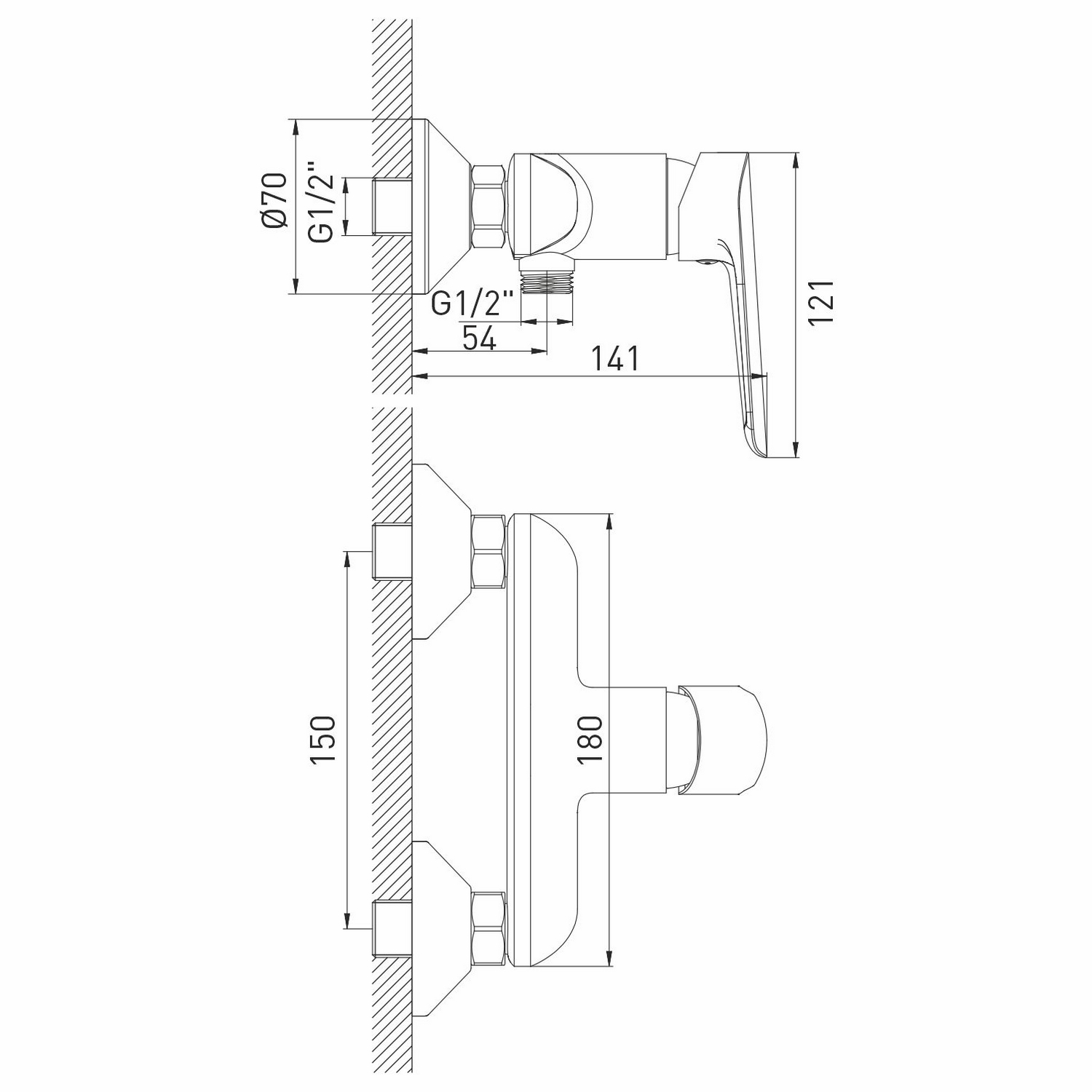 Смеситель для душа 35k MIXLINE ML29-07 "Comfort" (550773) - фото 5