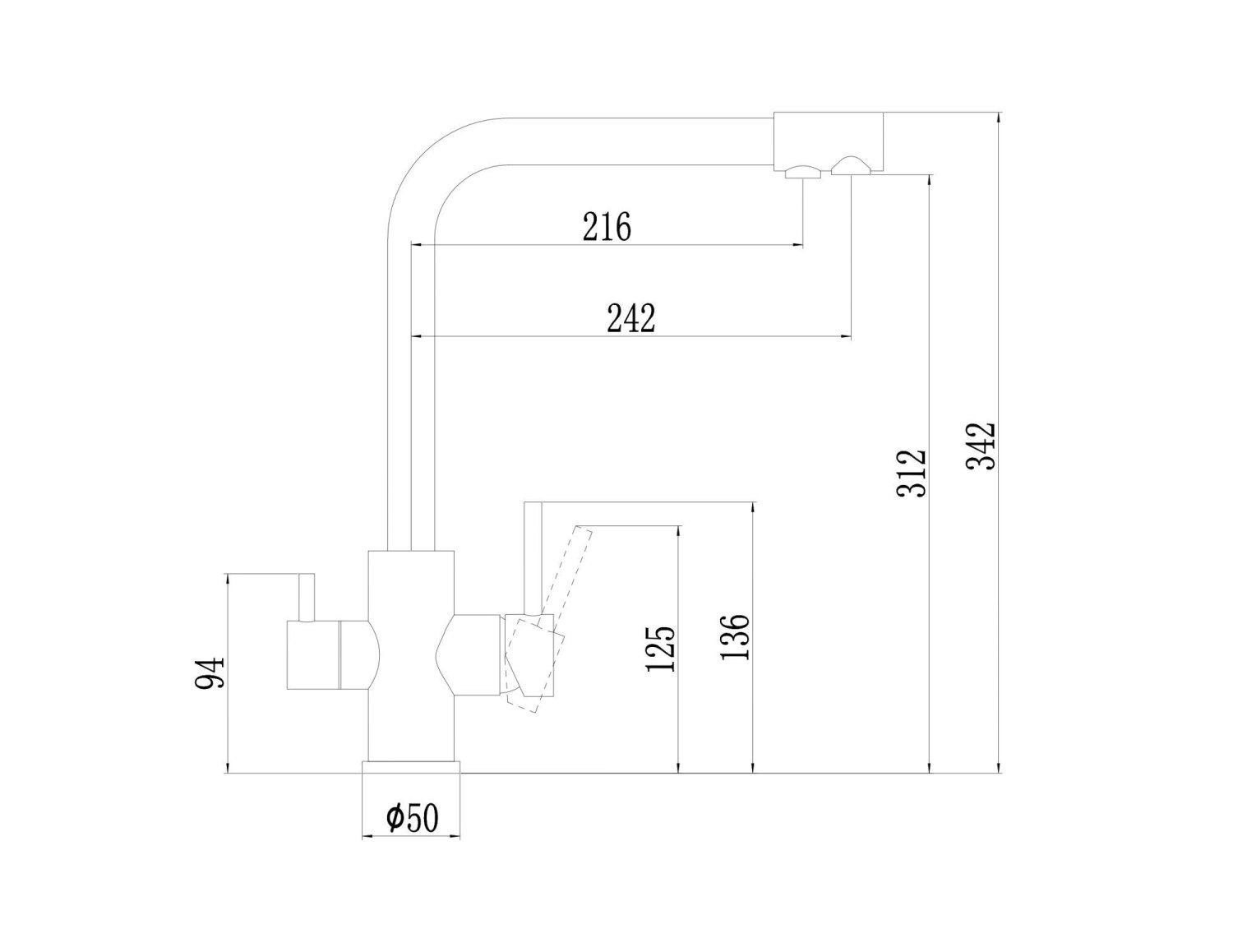 Смеситель для кухонной мойки Fmark под фильтр питьевой воды (FS0862C) - фото 2