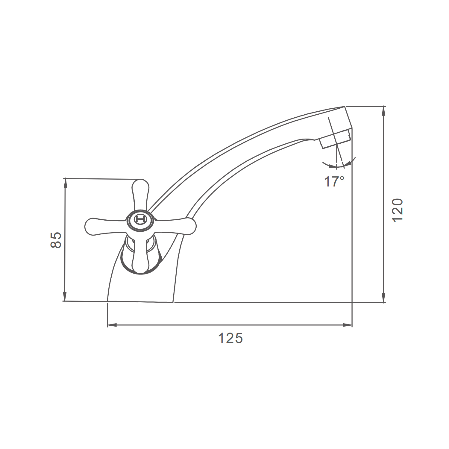 Смеситель Prohanss для раковины вентильный монолитный, хром (P10.10) - фото 2